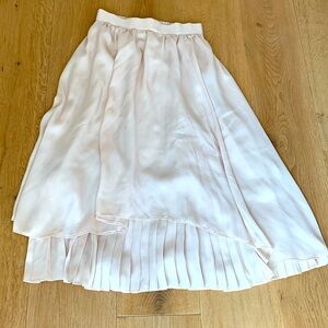 🦄 Majestic Legon ivory asymmetric pleated midi skirt